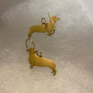 Gold dachshund earrings